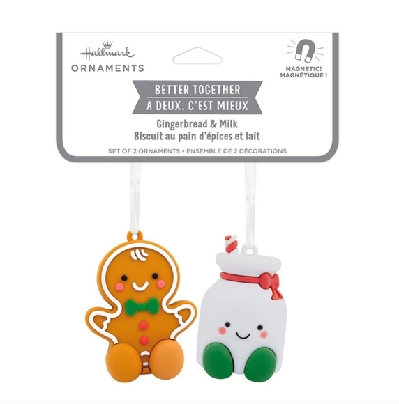 Hallmark Ornaments Gingerbread And Milk Better Together Magnetic Christmas NWT - Picture 1 of 4
